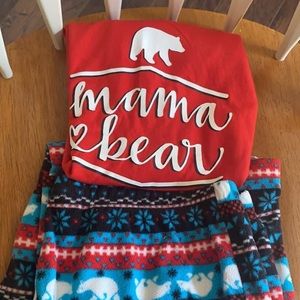 Size S Mama Bear PJ set